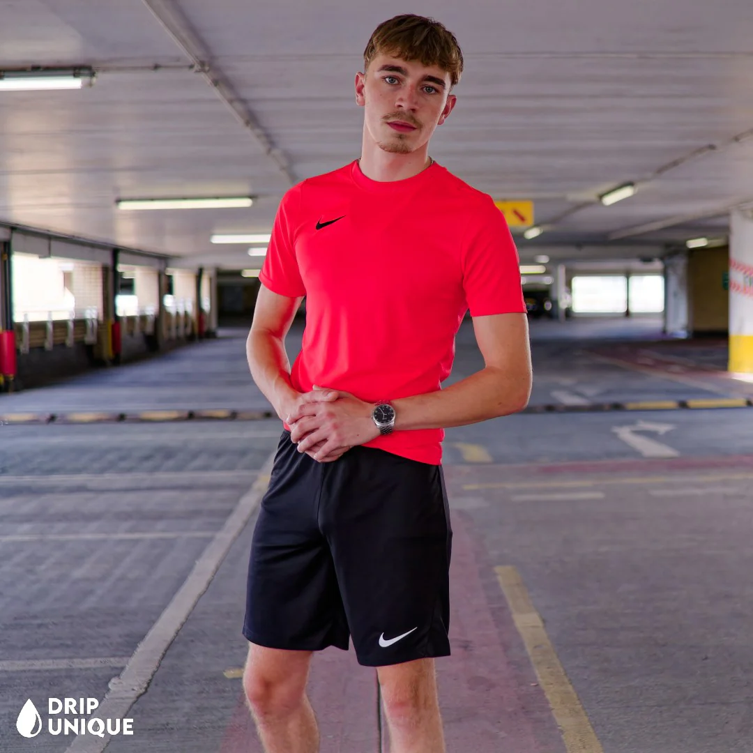 Nike Dri-Fi T-Shirt Crimson Red & Black Dri-Fit Shorts Set - Image 3