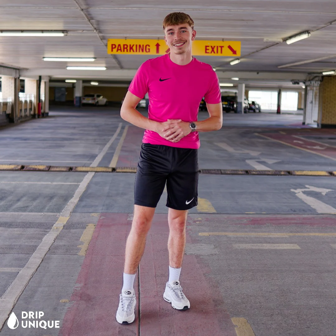 Nike Dri-Fit T-Shirt Hot Pink & Black Dri-Fit Shorts Set - Image 3
