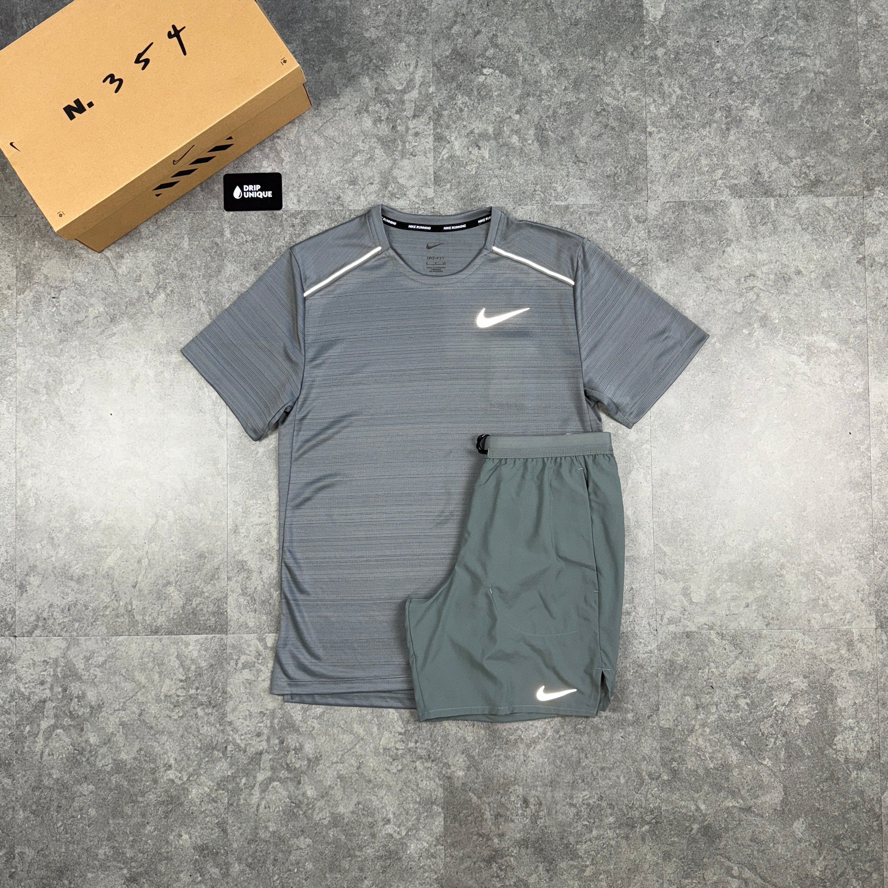 Nike Miler T-Shirt Grey - Image 3