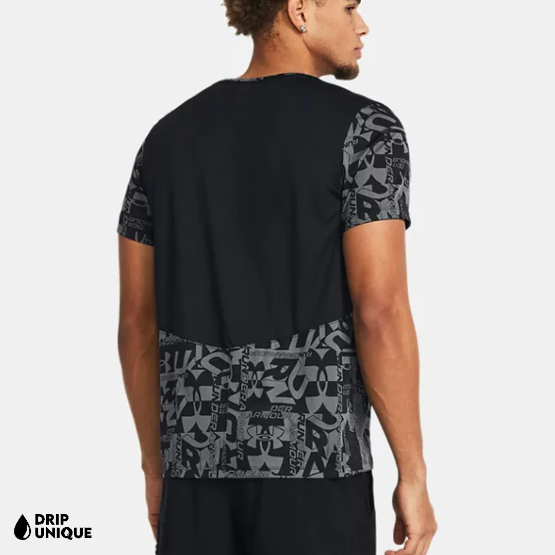 Under Armour Launch Printed T-Shirt Black - Image 5